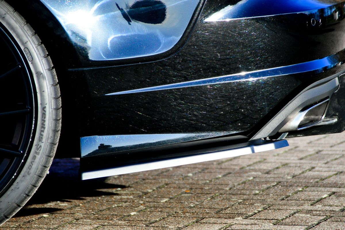 Black Gloss Performance Rear Bumper Side Flaps / Splitters For Audi A7 C7 4G Facelift 14-18