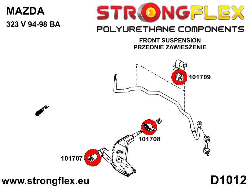 106185B: Front suspension bush kit - Image 2