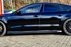 Performance Side skirts addons / Blades / diffusers / sill covers with Wing For Audi A7 C7 4G Facelift 2014-2018