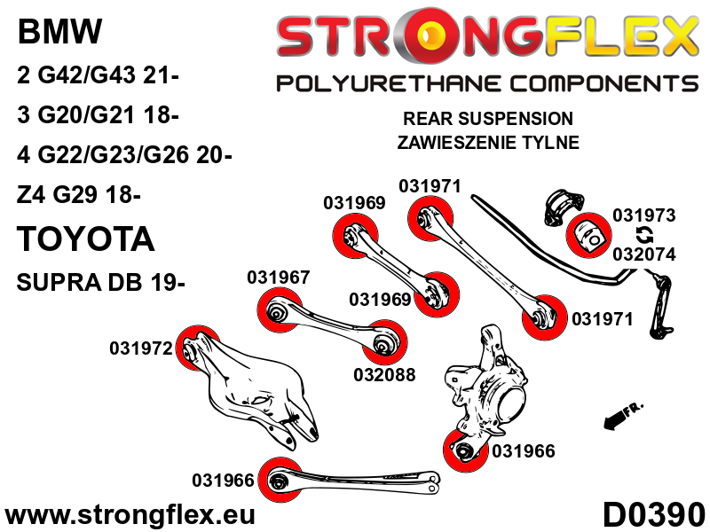 036099A: Rear suspension bush kit SPORT - Image 2