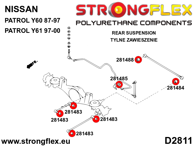 286132B: Rear suspension bush kit - Image 2