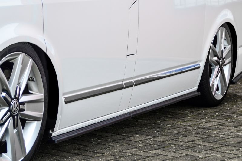 Black Gloss Performance Side skirts addons / Blades / diffusers / sill covers For VW Bus T5 2003-2009 - Image 2