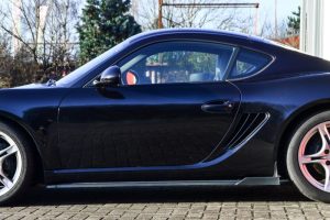 Black Gloss Performance Side skirts addons / Blades / diffusers / sill covers with Wing ForPorsche Cayman 987 2005-2013