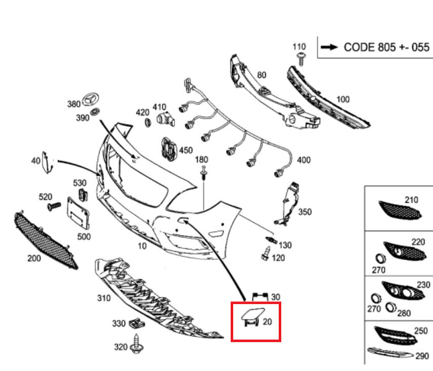 NEW GENUINE MERCEDES BENZ MB B CLASS W246 FRONT HEADLIGHT WASHER CAP LEFT PRIMED - Image 2