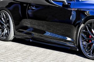 Black Gloss Performance Side skirts addons / Blades / diffusers / sill covers with Wing For Audi RS5 B9 F5 17-20