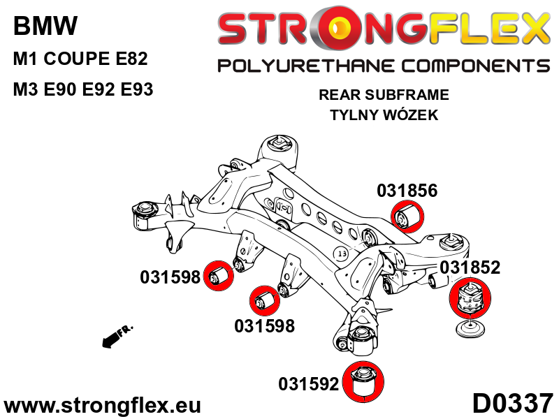 036094A: Rear subframe bush kit SPORT - Image 2