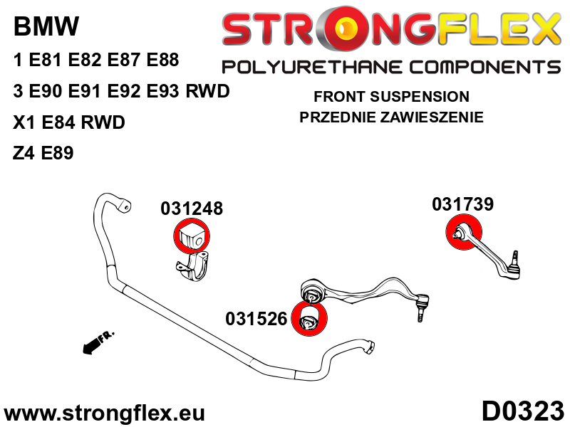 036086B: Front suspension bush kit - Image 2