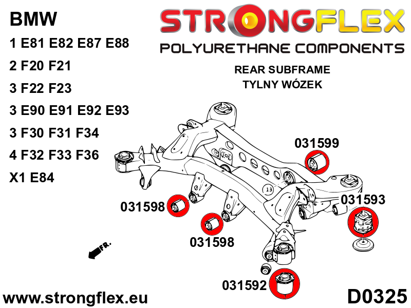 036241B: Rear subframe bush kit - Image 2