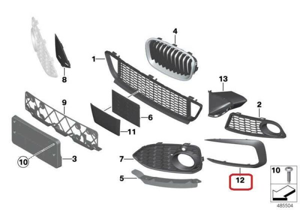 BMW NEW GENUINE 1 SERIES F20 F21 LCI M FRONT GRILLE TRIM CLASP LEFT N/S 51118070323 - Image 4