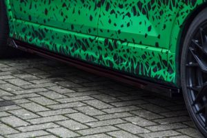 Black Gloss Performance Side skirts addons / Blades / diffusers / sill covers with Wing For Audi Q2 GA 2016-2020