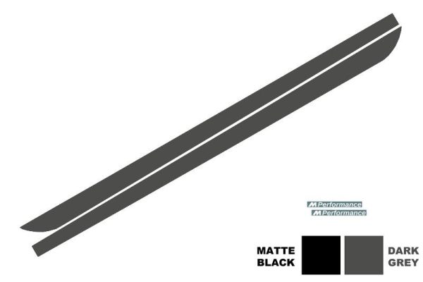 Side Skirts Add-on Lip Extensions with Decals Dark Grey suitable for BMW F10 F11 5 Series (2011-Up) M-Performance Design - Image 4