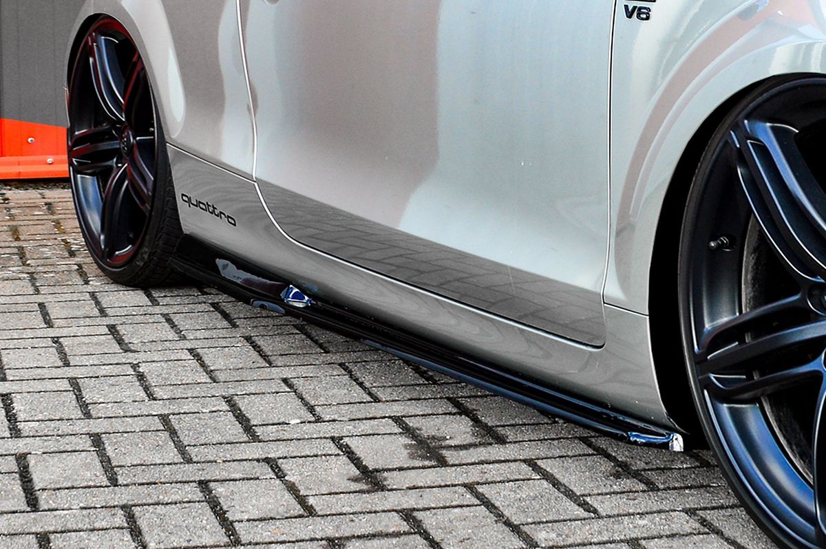 Black Gloss Performance Side skirts addons / Blades / diffusers / sill covers with Wing For Audi TT 8J 2006-2014 - Image 3
