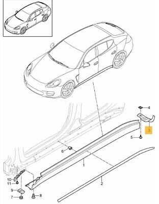 NEW GENUINE PORSCHE PANAMERA 10-16 REAR WHEEL RUBBER SPOILER LIP LEFT N/S 970559601001E0 - Image 2