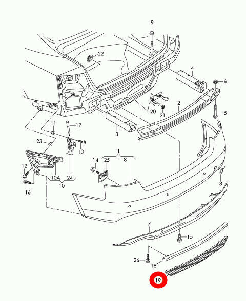 NEW GENUINE AUDI A5 S5 08-12 REAR S-LINE BUMPER DIFFUSER TRIM GRILL SATIN BLACK 8T880783301C - Image 2