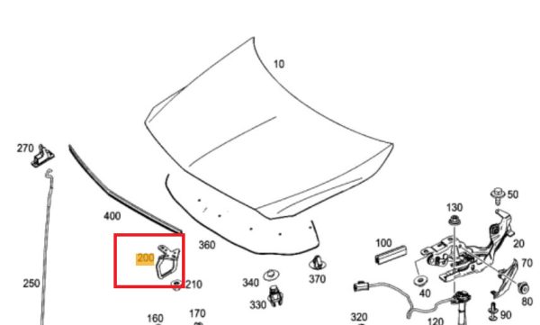 NEW GENUINE MERCEDES BENZ MB A CLASS W176 ENGINE HOOD CATCH UPPER PART - Image 3