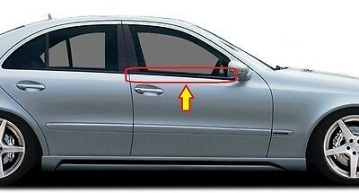 NEW GENUINE MERCEDES MB E W211 FRONT DOOR RIGHT SIDE WINDOW MOLDING GLOSS BLACK A2116900480 - Image 2