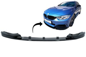 Front Bumper Spoiler Lip suitable for BMW 4 Series F32 Coupe F33 Cabrio F36 Grand Coupe (2013-03.2019) M Design Piano Black