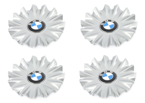 4X GENUINE NEW BMW WHEEL SILVER HUB CAP V-SPOKE STYLE 620 - 36136868053