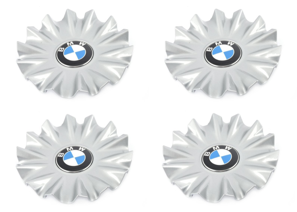 4X GENUINE NEW BMW WHEEL SILVER HUB CAP V-SPOKE STYLE 620 - 36136868053