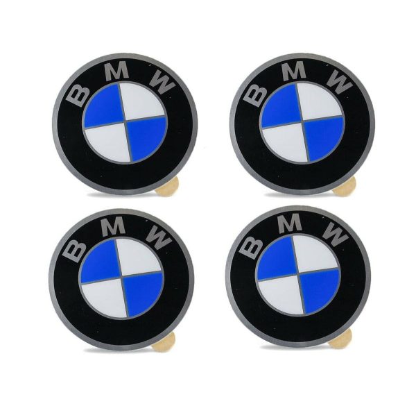 NEW GENUINE BMW E21 E30 WHEEL CENTRE HUB CAP DECAL EMBLEM STICKER D45 SET OF 4 36131181082 / 4X36131181082