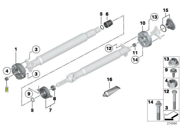 NEW GENUINE BMW DRIVESHAFT CENTERING SLEEVE PILOT GUIDE 26117526611 - Image 2