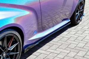 Black Gloss Performance Side skirts addons / Blades / diffusers / sill covers with Wing For Toyota Yaris GR 20-24