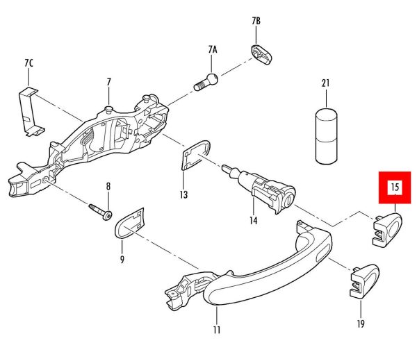 GENUINE VW TIGUAN 08-16 BEETLE 12-16 RIGHT O/S DOOR HANDLE COVER WITH KESSY RHD 5N2837880DGRU - Image 2