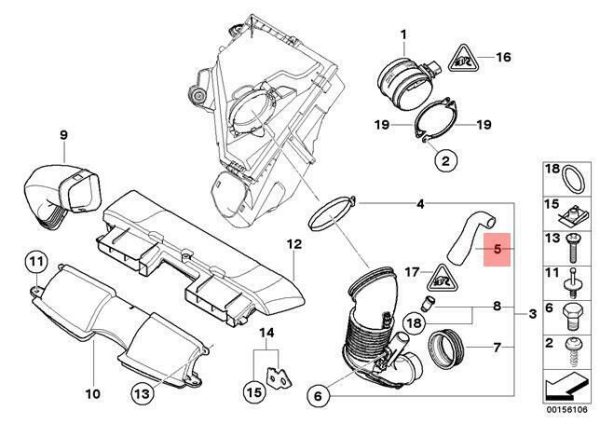 NEW GENUINE BMW 3 X5 SERIES E90 E70 HOT AIR MASS METER HOSE 13717808158 - Image 2