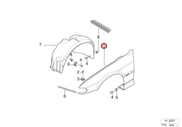 NEW GENUINE BMW 7 SERIES E38 SEDAN FRONT RIGHT FENDER WING 41358157626 - Image 2