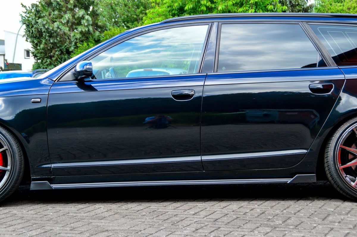 Performance Side skirts addons / Blades / diffusers / sill covers with Wing ForAudi A6 4F 04-11 - Image 2