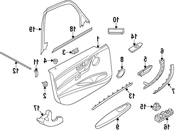 BMW GENUINE 3 F30 F31 12-15 N/S LEFT FRONT DOOR ACCENT BLACK UPPER TRIM 51417279347 - Image 3
