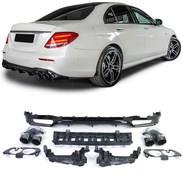E53 Night Package ANG Look Rear bumper diffuser For Mercedes W213/ S213 16-19 - Image 14