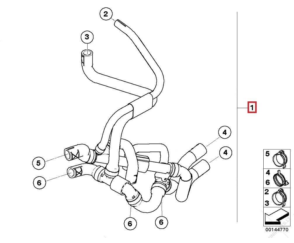 NEW GENUINE MINI R52 CABRIO R53 RADIATOR COOLANT HOSE 17127541095 - Image 2