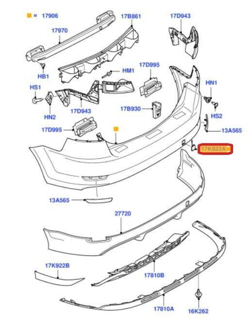 NEW GENUINE FORD MONDEO 07-10 REAR BUMPER TOW HOOK EYE COVER CAP PRIMED 1483967 - Image 2