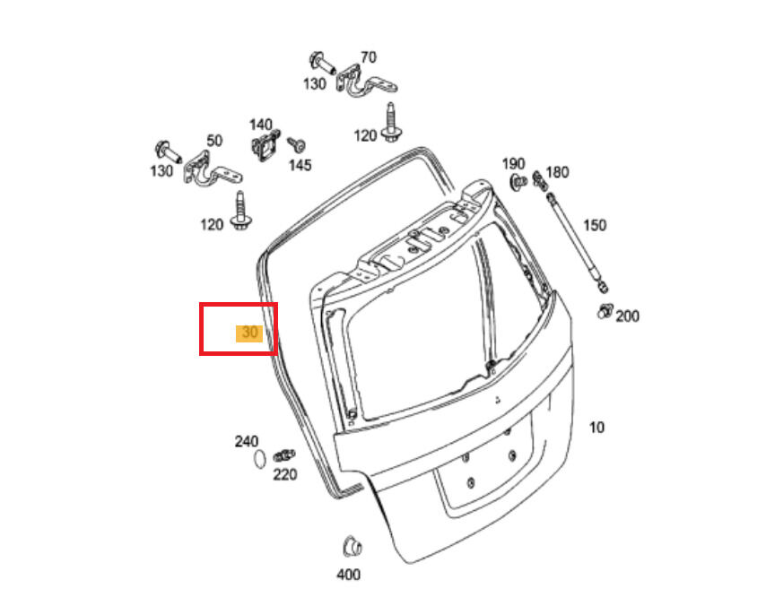 NEW GENUINE MERCEDES MB X204 GLK REAR TRUNK LID RUBBER SEAL A2047400478 - Image 2