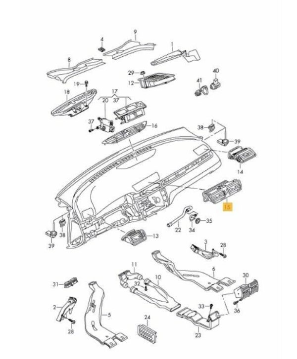NEW GENUINE VW PASSAT B6 05-11 PASSAT CC 09-12 DASHBOARD BLACK CENTER AIR VENT 3C1819728F1QB - Image 2