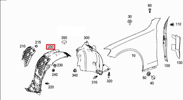 NEW GENUINE MERCEDES BENZ C CLASS FRONT WHEEL ARCH HOUSING FRONT PART LEFT N/S A2056903301 - Image 2