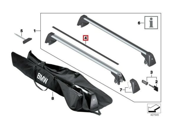 NEW GENUINE BMW MINI RAILING CARRIER ROOF RACK COVER STRIP RAILS RACK 82720144045 - Image 5
