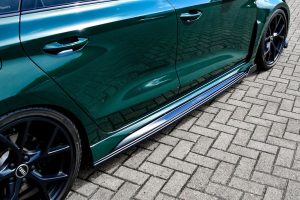 Black Gloss Performance Side skirts addons / Blades / diffusers / sill covers with Wing For  Audi RS3 8Y 2020+