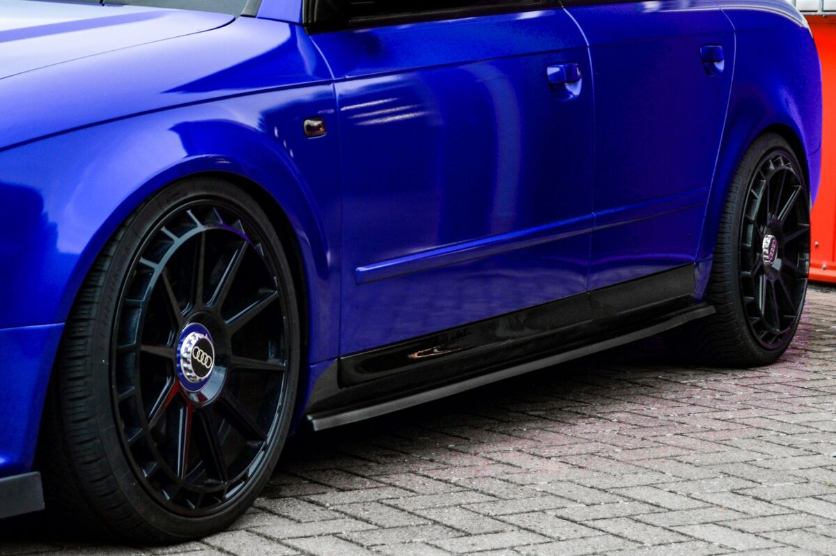 Black Gloss Performance Side skirts addons / Blades / diffusers / sill covers For Audi A4 + S4 B6+B7 00-09 - Image 2