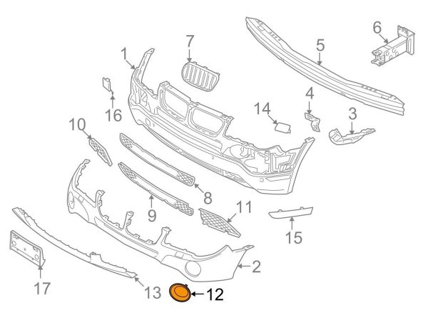 BMW NEW GENUINE E83 (2008 - 2011) FOG LAMP COVER TRIM GRILL RIGHT O/S 51113423790 - Image 2