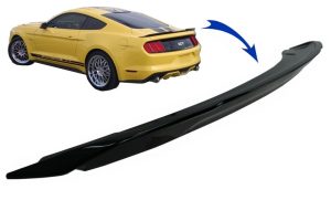 Trunk Boot Spoiler suitable for Ford Mustang Mk6 VI Sixth Generation (2015-2020) GT350 Design Piano Black