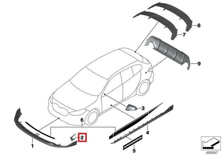 NEW GENUINE BMW 1 SERIES F40 M SPORT FRONT BUMPER AERO SPOILER FLICK RIGHT O/S  51112468204 - Image 2