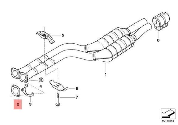 BMW NEW GENUINE E46 E39 E60 E65 EXHAUST DOWN PIPE GASKET FLAT SEAL 18107502346 - Image 2