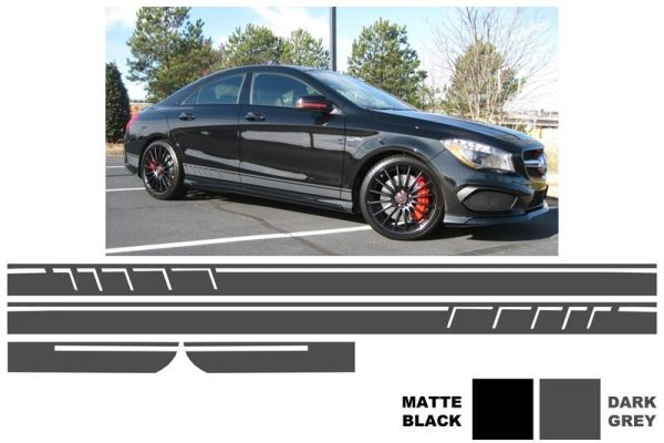Side Decals Sticker Vinyl Dark Grey suitable for Mercedes CLA W117 C117 X117 (2013-2016) A Class W176 (2012-up) 45 Design Edition 1 - Image 6