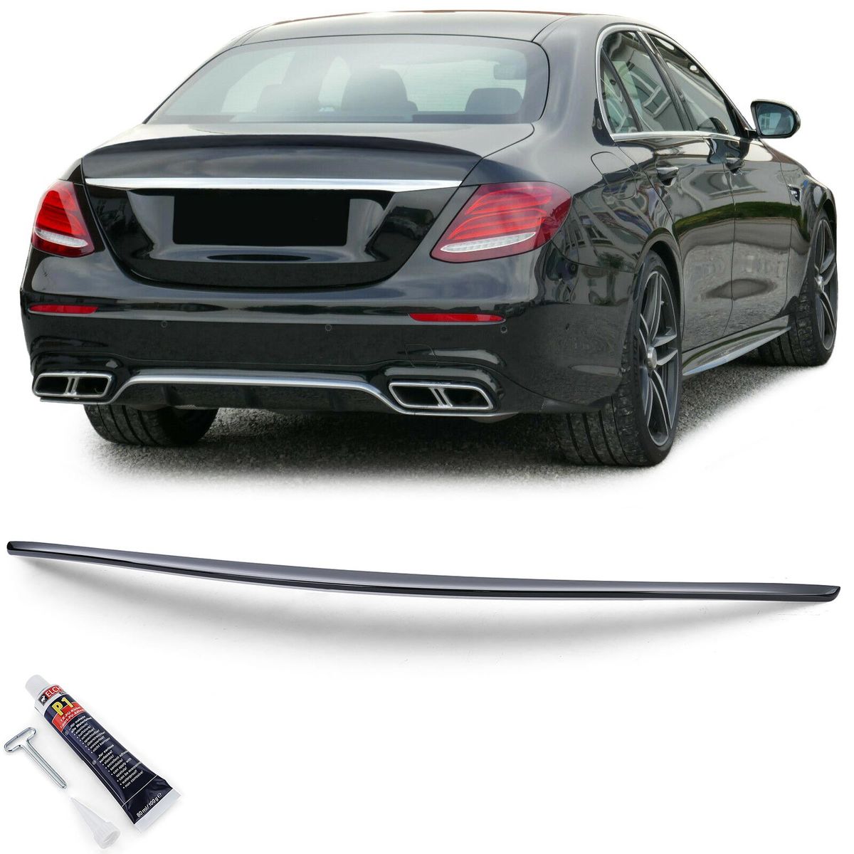 ANG E53 Look Trunk Lid spoiler For Mercedes W213 - Black Gloss