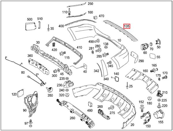 NEW GENUINE MERCEDES BENZ GL CLASS X164 REAR LOADING SILL BLACK PROTECT COVER A1648840090 - Image 2