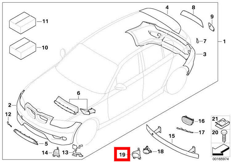 NEW GENUINE BMW 1 SERIES E81 E87 FOG LIGHT SUPPORT BRACKET RIGHT O/S 51117118152 - Image 2
