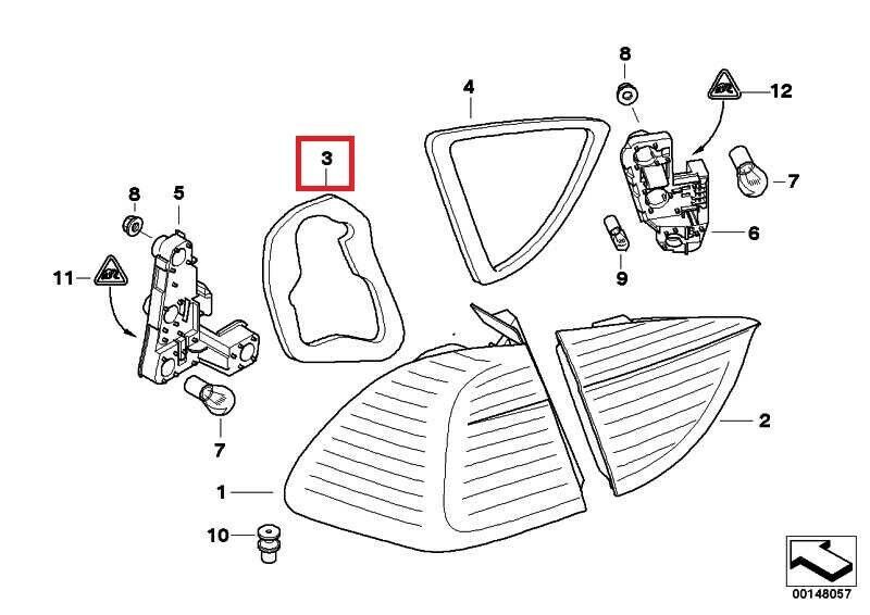 BMW NEW GENUINE 3 SERIES E91 REAR TAIL LIGHT GASKET SEAL LEFT N/S 63217160071 - Image 2