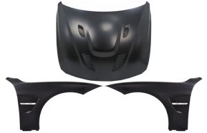 Hood Bonnet with Front Fenders Black Chrome suitable for BMW 3 Series F30 F31 (2011-2019) M3 GTS Look